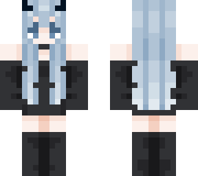 devil blue haired girl