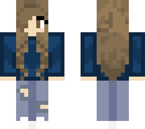 female with a blue hoodie