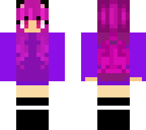 pink and purple cat girl