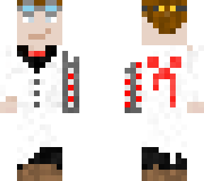 scientist with abs and cybertronic arm, but festive.