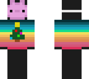 sunset sweater axolotl masked character (christmas tree)