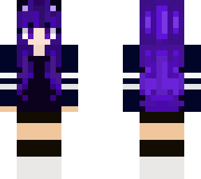 black and purple cat girl improved