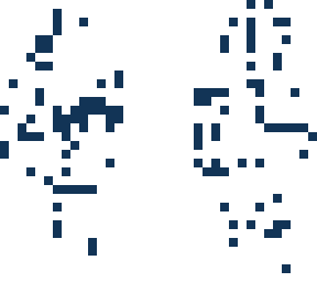 a bunch of blue pixels