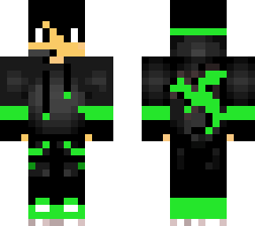 cool boy with headphones and a green hoodie