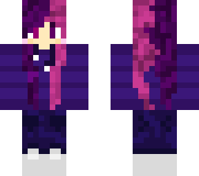 pink/purple haired girl with sweater