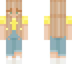 aesthetic girl yellow shirt with bows in hair