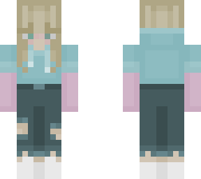 blue pink hoodie girl