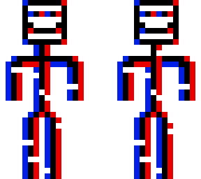 gliched stickman  #:-)-{--<