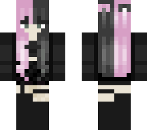 goth girl hair pink and black