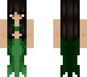 green mermaid with dark hair