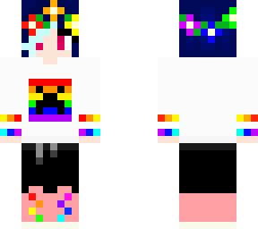 my old skin that got deleted from here (idk why) but rainbow and short hair lol