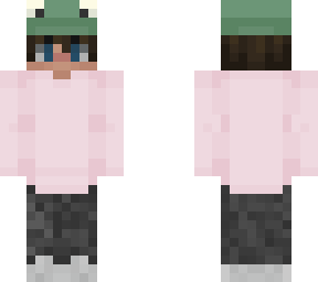 pink hoodie, frog hat