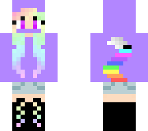 rainbow wolf girl (in lavender hoodie)