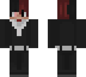 red and black hair in a tux