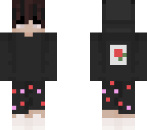 red hair black hoodie