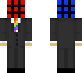 rubix cube with a suit