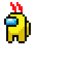 yellow crewmate with demon horns