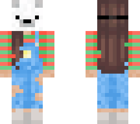 girl with bear mask - christmas blue