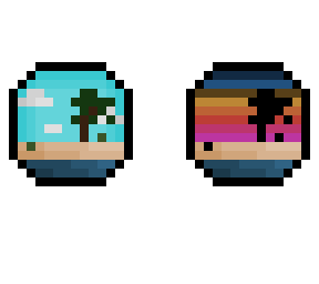 my first pixel art: sunset beach