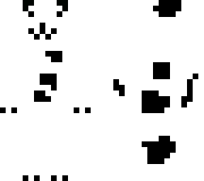 panda bear (with a shrugging snowman on the back which was an accident)
