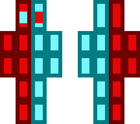 red and blue skin