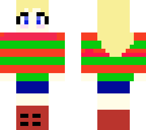 winter girl in christmas stripes