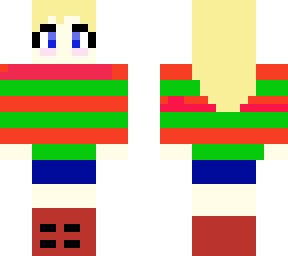 winter girl in christmas stripes