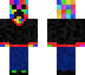 cool rainbow pixel creeper whith swetshirt black