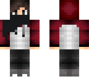 maroon hoodie masked