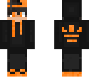orange hoodie with hat