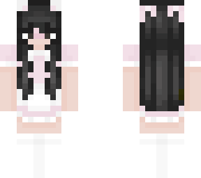 pink maid girl with cat ears