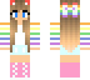 rainbow sleeves skater girl ^.^