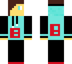 teenage boy in cyan b hoodie