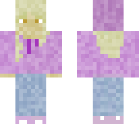 blonde girl with purple hoodie and brown to hazel eyes