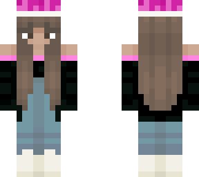 brunette girl with pink and black shirt
