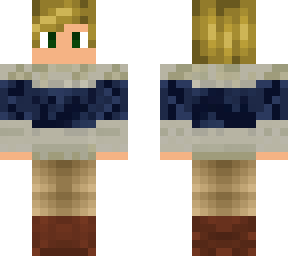gray and blue sweater skin