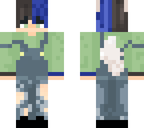 half blue and half brown neko boy