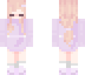 purple shy girl