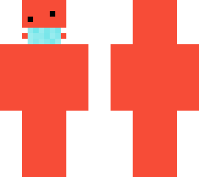 red man with smiley face and mask