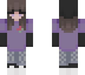 short haired beanie girl with purple shirt
