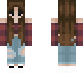 brown hair ripped jeans