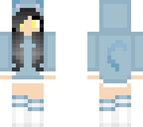 cat hoodie girl (blue)