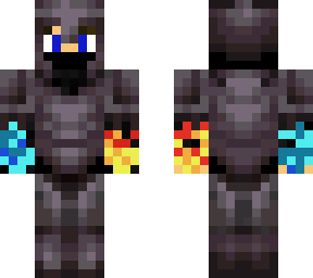 fire and water ninja in netherite armour