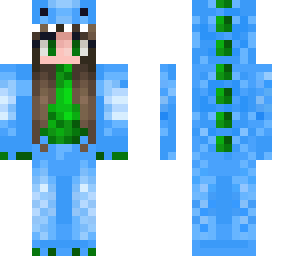 girl in dino onezie