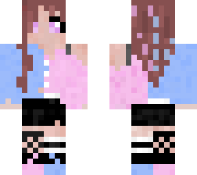 pink and blue based skin