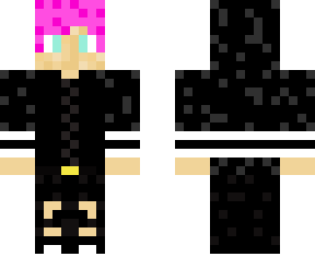 pink hair black jacket