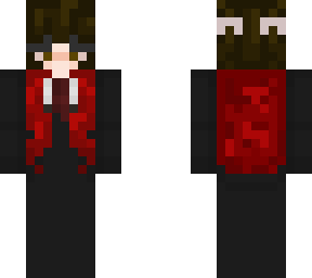red dyed hair in a suit