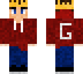 red hoodie with crown, male