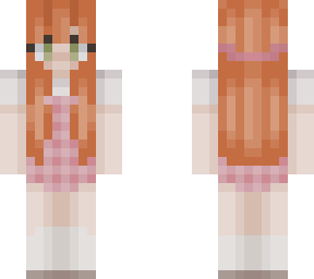 redhead girl with pink dress