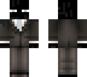 black and white enderman in a suit